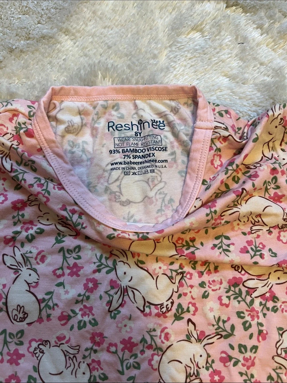 Bamboo Bunny & Floral Short Pajama Set